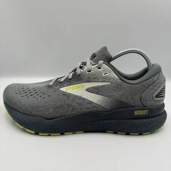 Brooks Ghost 16 Men's Size 9.5 Gray Black Green Athletic Running Shoes Sneakers - Picture 3 of 8
